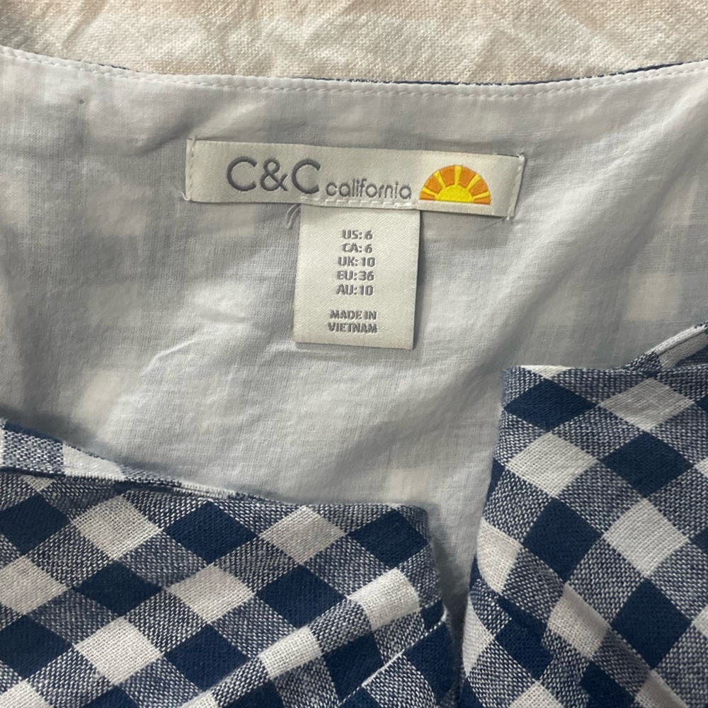 C&C California Navy Gingham Dress - Picture 3 of 3